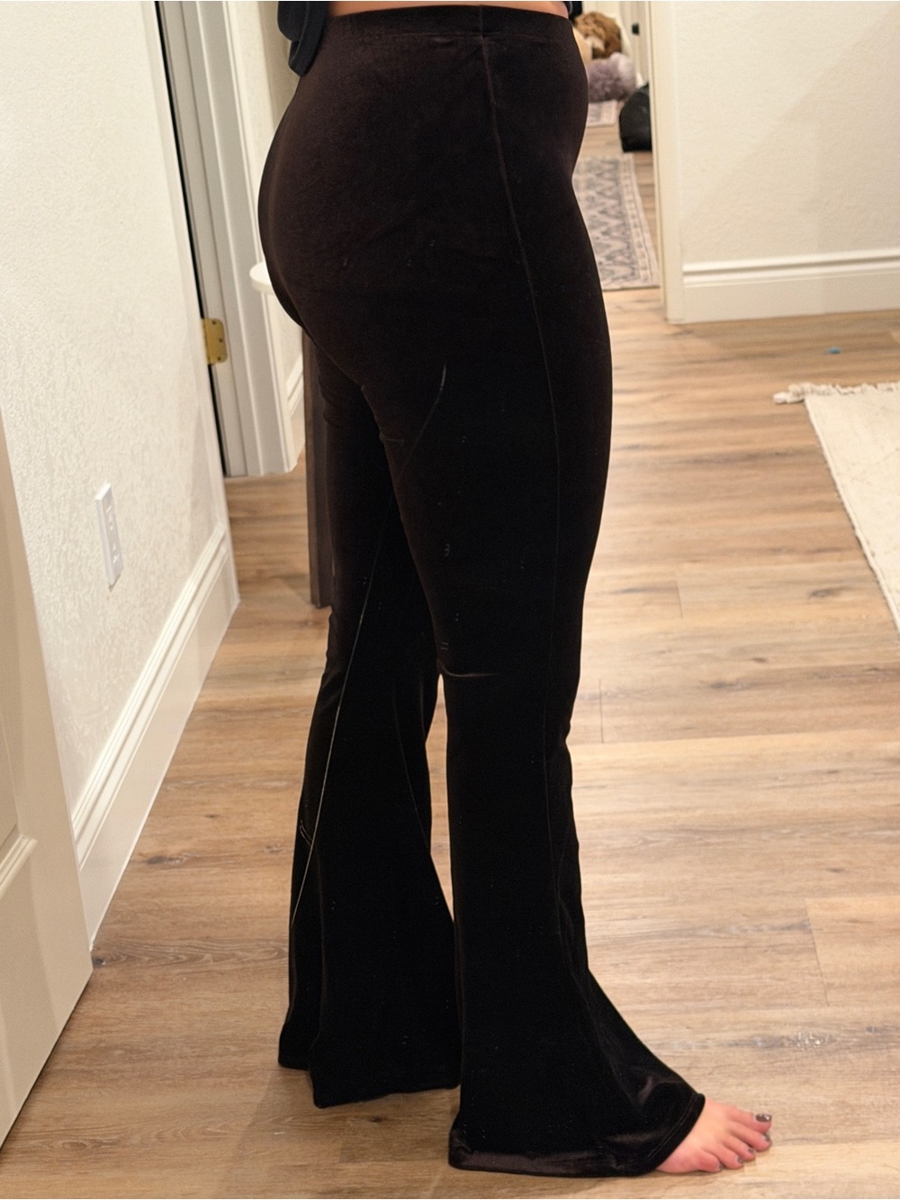 Black Velvet Flared Kids Bottoms